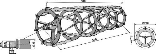 Burrullar, släta stänger – 560