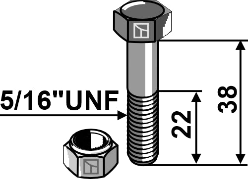 Bult med självlåsande mutter – 5/16''UNF