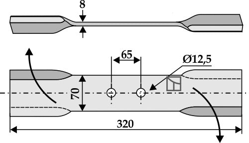 Flyttblad 320 mm – höger