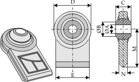 Kulledsterminaler för nedre länkar som ska svetsas