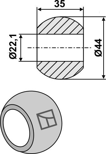Kula för nedre länk krok Cat. I