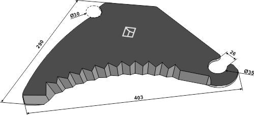 Rundbalpresskniv 403 mm