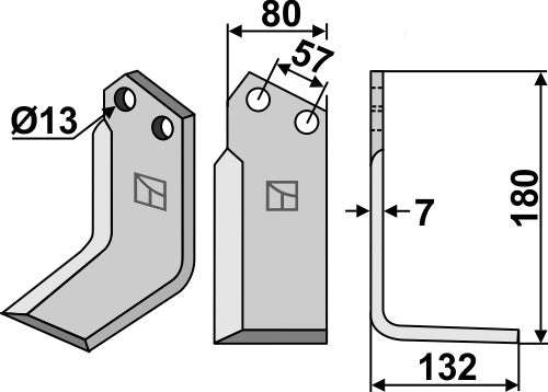 Blad 185 x 80 mm, höger