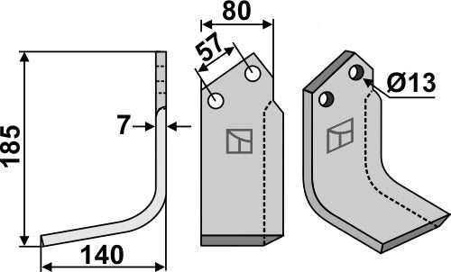 Blad 185 x 80 mm, vänster