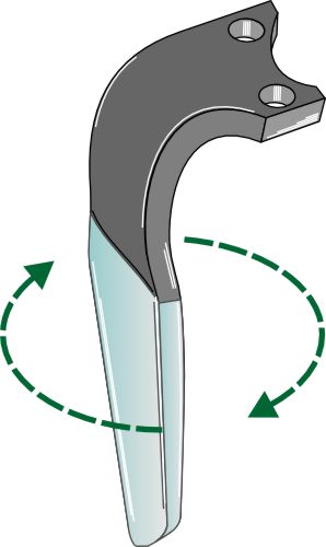 Tand för rotorharvar (DURAFACE), höger