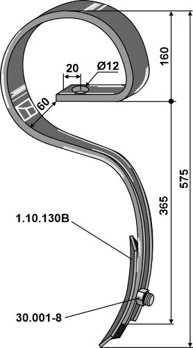 Harrow tine with share