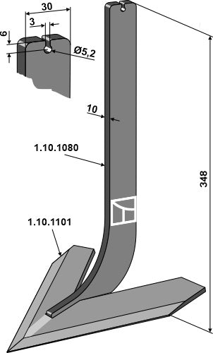 Tand med delning 180 mm