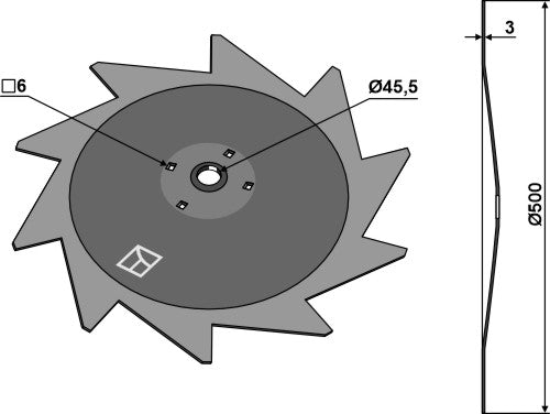 Crop protector disc - right