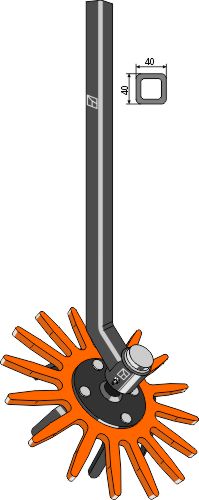 Finger weeder assembly Ø370mm cpl. w/ shank - left