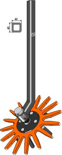 Finger weeder assembly Ø370mm cpl. w/ shank - right
