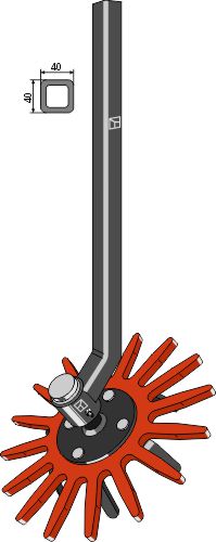 Finger weeder assembly Ø370mm cpl. w/ shank - right