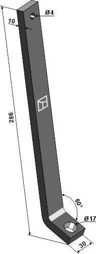 Shank assembly for finger weeder Ø250mm / Ø290mm
