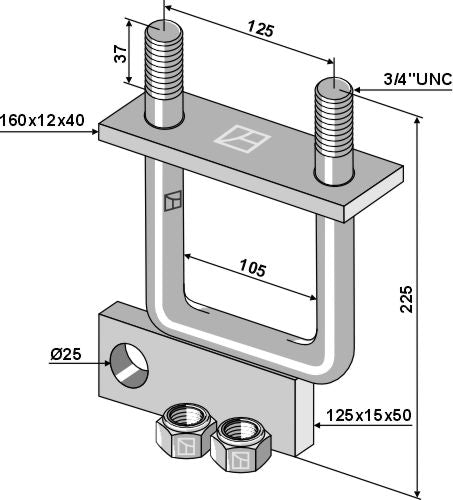 Kiinnityspultti vastalevyllä
