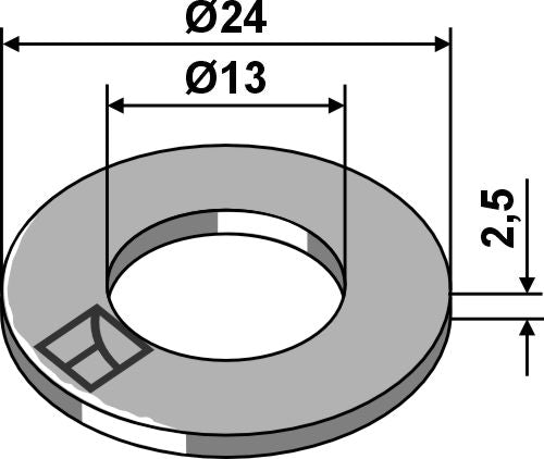 Bricka Ø24x2,5xØ13
