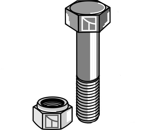 Bolt with self-locking nut - M12 - 8.8