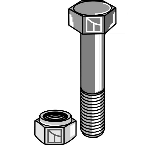 Bolt with self-locking nut - M12 - 8.8