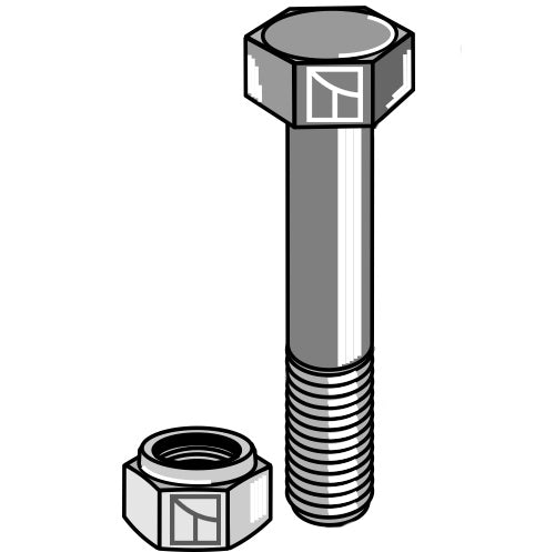 Bolt with self-locking nut - M12 - 8.8