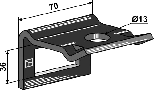 Clamp for  tine 40x12 with reinforcing spring 40x10