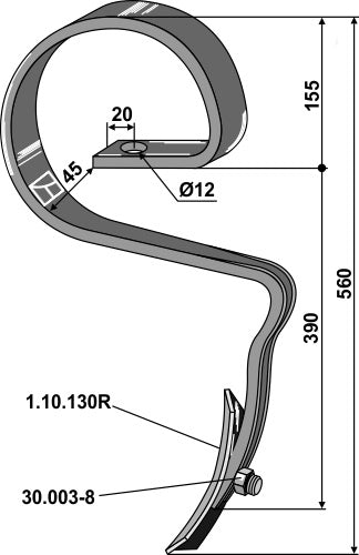 Elastisk tand med skär