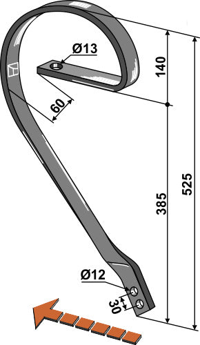 Bromstång, vänster