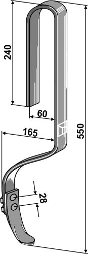 Track eradicator tine with point