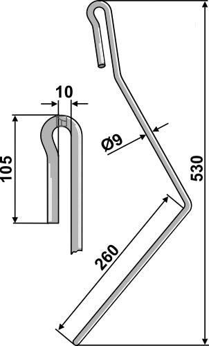 Efter tand Ø9 mm - ydre højre