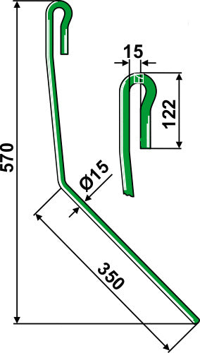Følgende tand Ø15 mm, højre