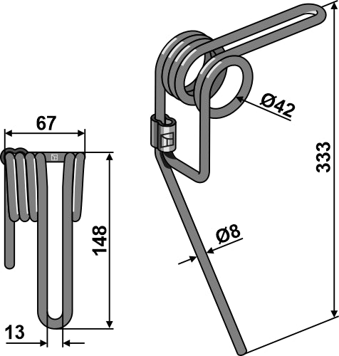 Following tine Ø8mm