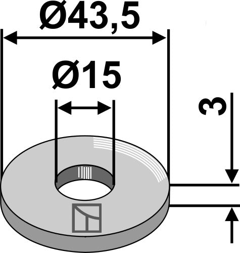 Skive Ø43,5x3xØ15