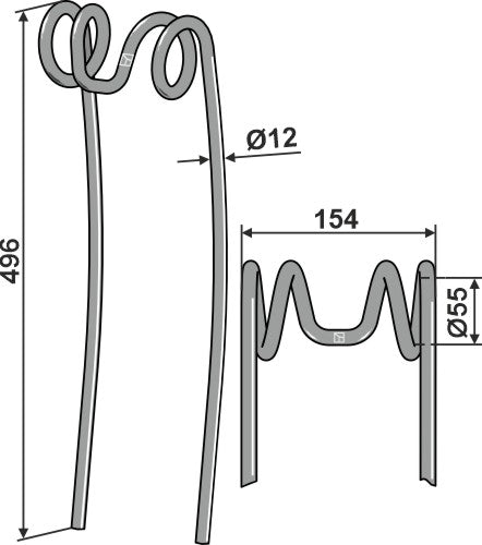 Following tine Ø12mm