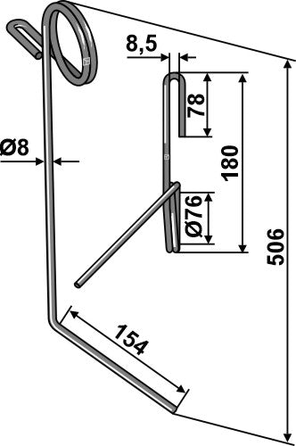 Seuraava piikki Ø9 mm, takana oikealla