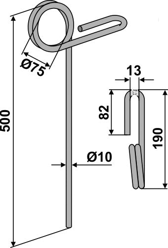 Following tine Ø10mm