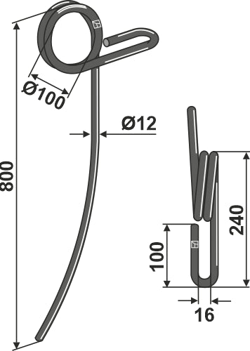 Following tine Ø12mm