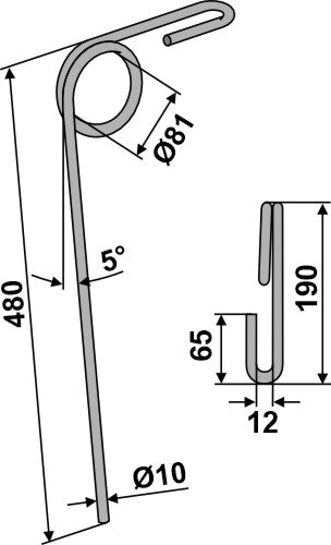 Følgende tind Ø10 mm