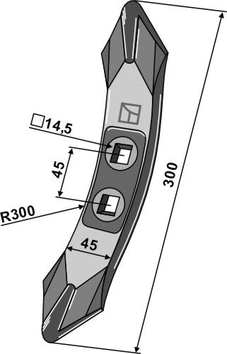 Kultivatorskjær 300 mm