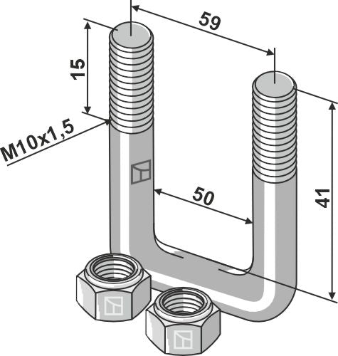 Bøylebolt - M10x1,5