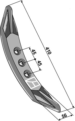 Kultivaattorin terä 410 mm