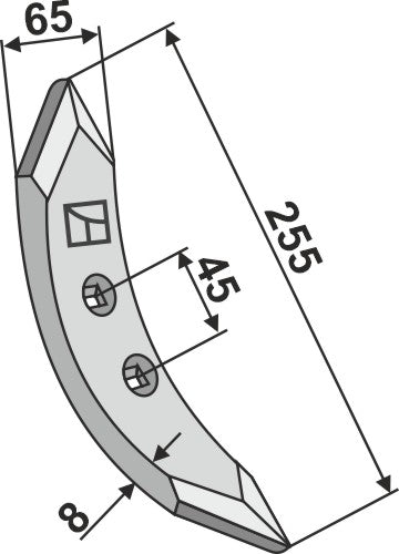 Cultivator share 255mm