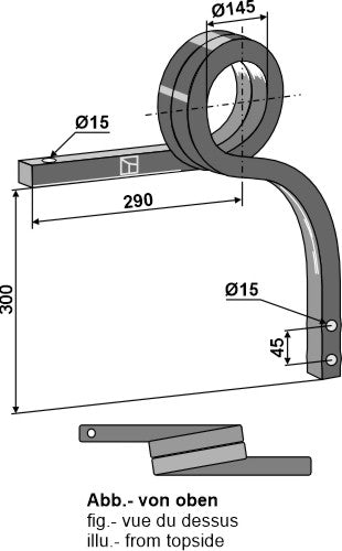 Double coil spring, left