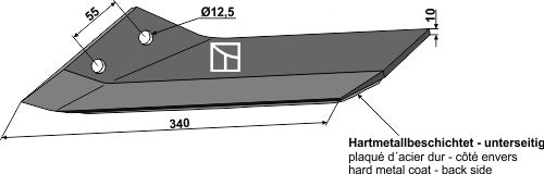 Erstatningsvinge med hård metaloverflade - venstre