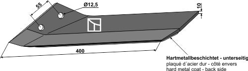 Ersättningsvinge med hårdmetallbeläggning – vänster