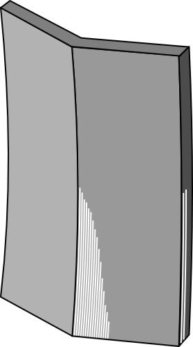 kort stubende med skærekant, venstre model