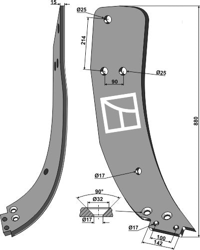 Subsoiling shank - right model
