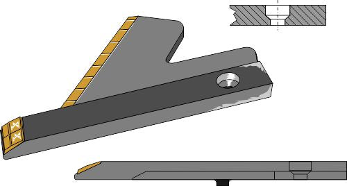 Stubble share - right - Hard metal