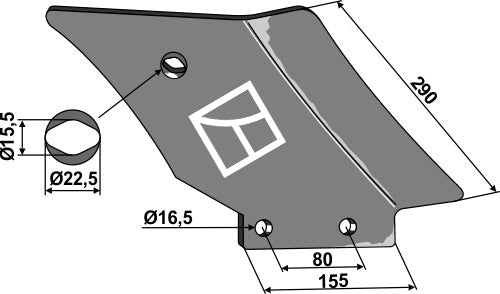 Motplate - kort - høyre modell