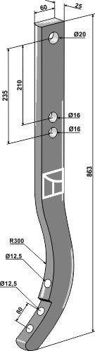 Cultivator shank - 863mm