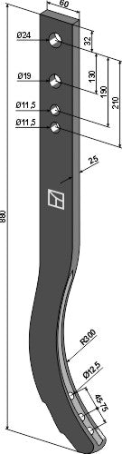 Kultivaattorin varsi - 900 mm