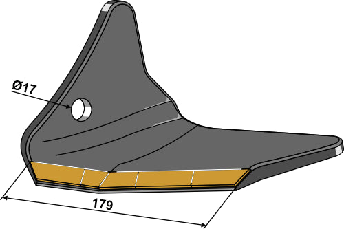Replacement wing Hard metal - left