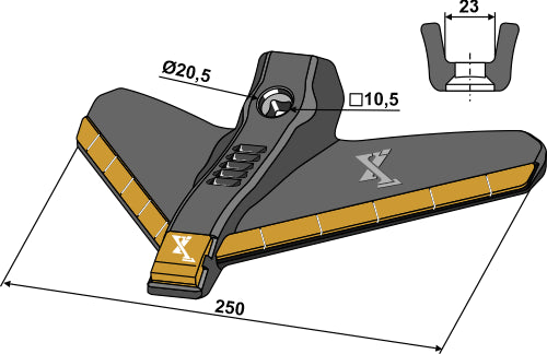 Sweep 250mm - Hard metal