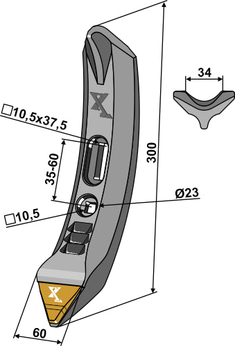 Narrow share - Hard metal